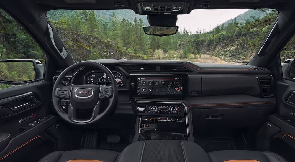 The black dash in a 2025 GMC Sierra 1500.