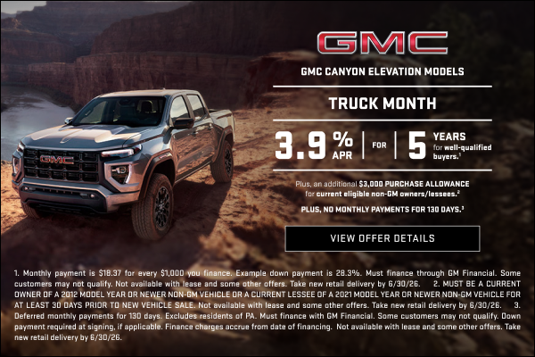 TRUCK MONTH

3.9% APR FOR 5 YEARS for well-qualified buyers.1

Plus, an additional $3,000 PURCHAS...